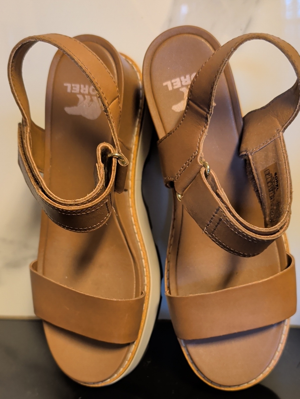 Sorel Women's Joanie™ IV Y Strap Wedge Sandals Size 7 Like New - Picture 8 of 10